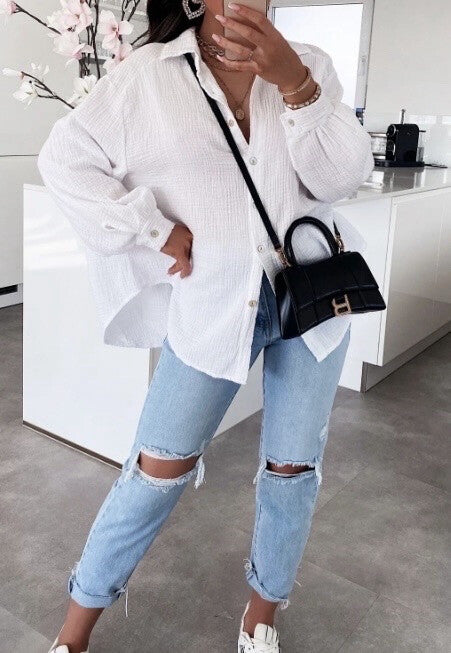 BALTS MUSLĪNA AUDUMA KREKLS