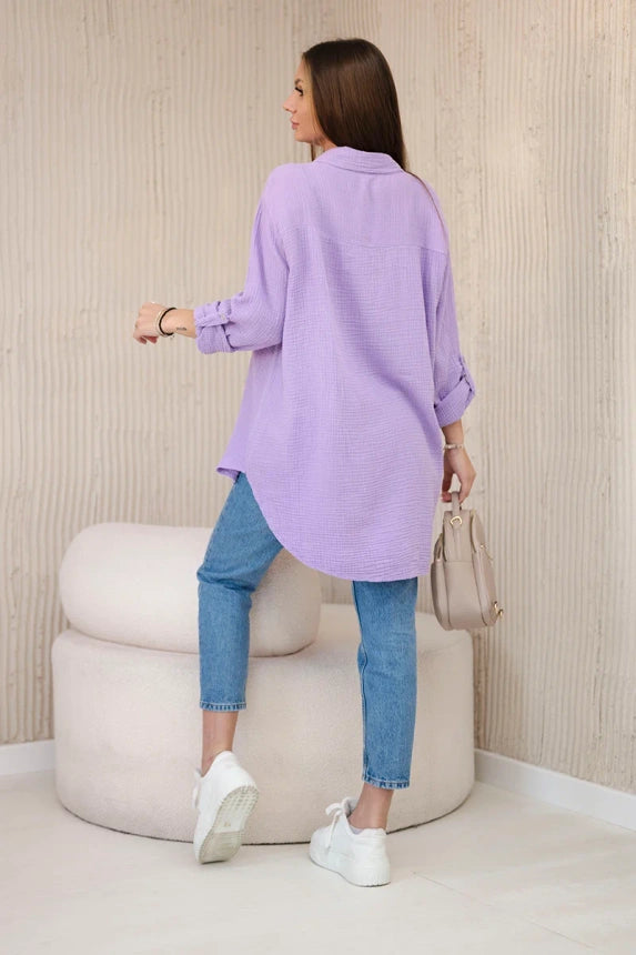 VIOLETS MUSLĪNA AUDUMA KREKLS