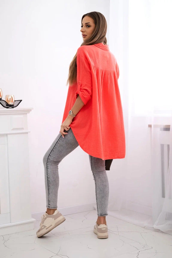 ORANŽS MUSLĪNA AUDUMA KREKLS