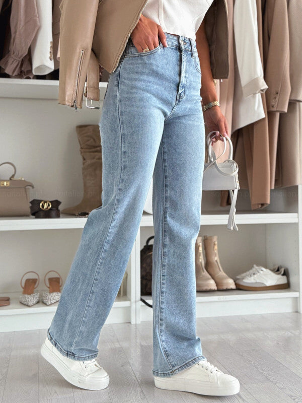 GAIŠI ZILAS PLATAS DŽINSA BIKSES