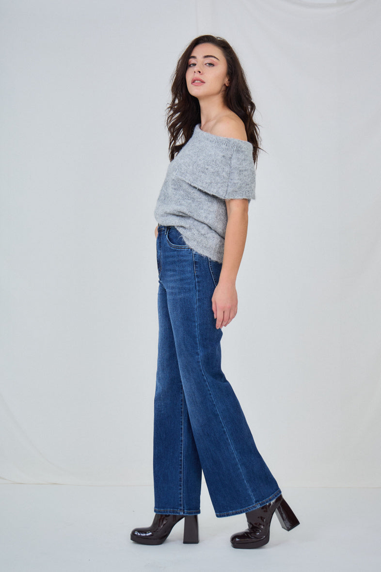 ZILAS PLATAS DŽINSA BIKSES