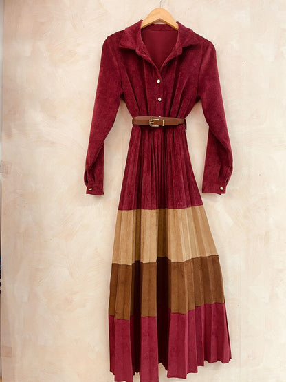 BURGUNDIJA GARA VELVETA KLEITA